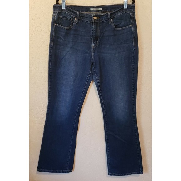 Levis Womens 515 Bootcut Dark Wash Jeans Stretch Denim Size 14 - Picture 1 of 7